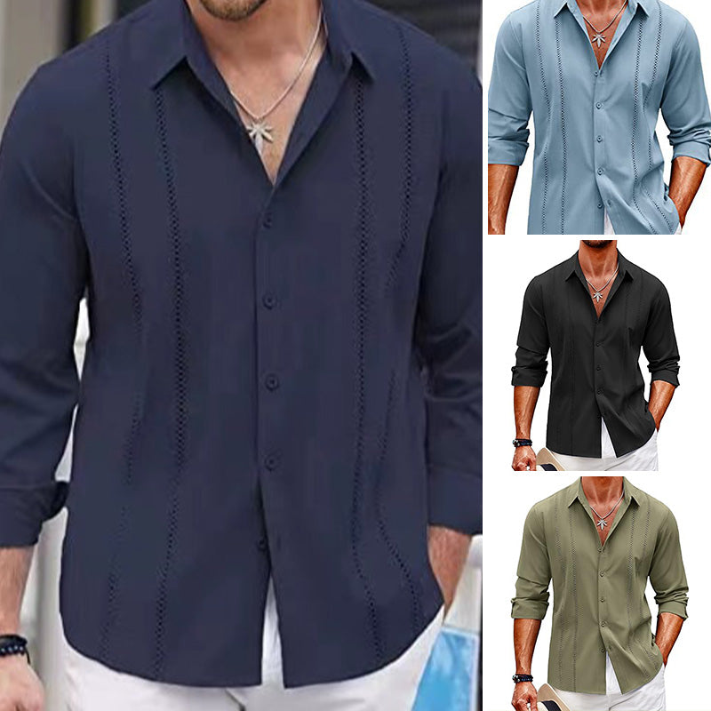 📢50% DE RÉDUCTION⏰Top à manches longues unicolore pour hommes