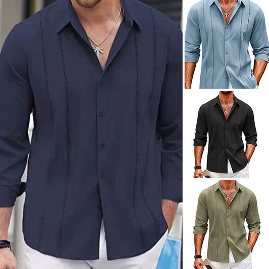 📢50% DE RÉDUCTION⏰Top à manches longues unicolore pour hommes