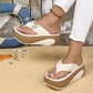 Tongs souples à plateforme bicolores pour femmes, été