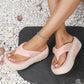 Tongs souples à plateforme bicolores pour femmes, été