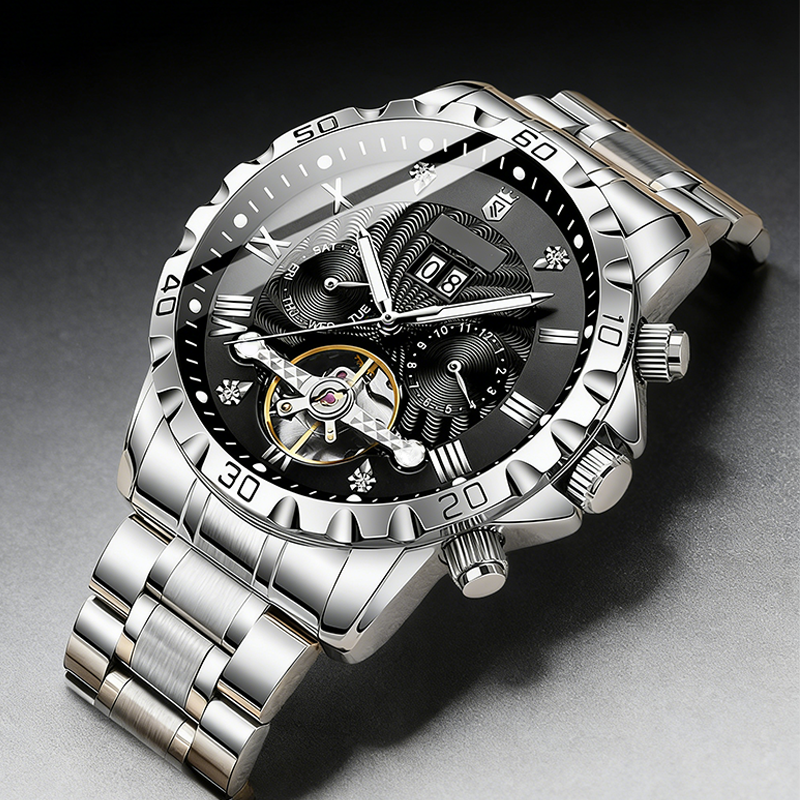 Montre squelette automatique pour homme
