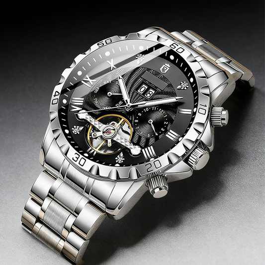 Montre squelette automatique pour homme