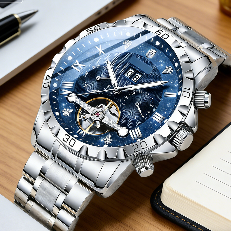 Montre squelette automatique pour homme
