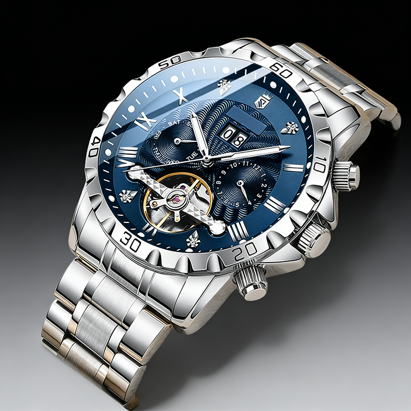 Montre squelette automatique pour homme