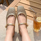 💎 Mules Mary Jane à Bout Carré Tissées – Respirantes, Confortables & Faciles à Enfiler 🌸👡