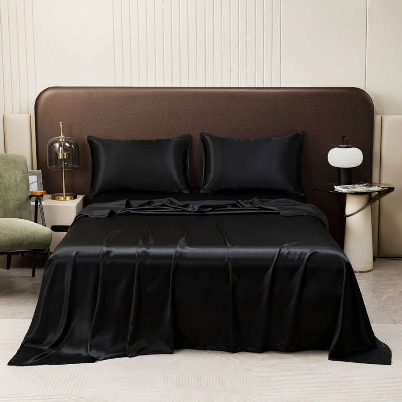 💎50% DE RÉDUCTION💎Drap Plat en Satin Uni – Toucher Extrêmement Doux, Sensation Apaisante & Idéal pour le Sommeil😴✨