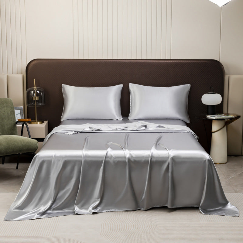 💎50% DE RÉDUCTION💎Drap Plat en Satin Uni – Toucher Extrêmement Doux, Sensation Apaisante & Idéal pour le Sommeil😴✨