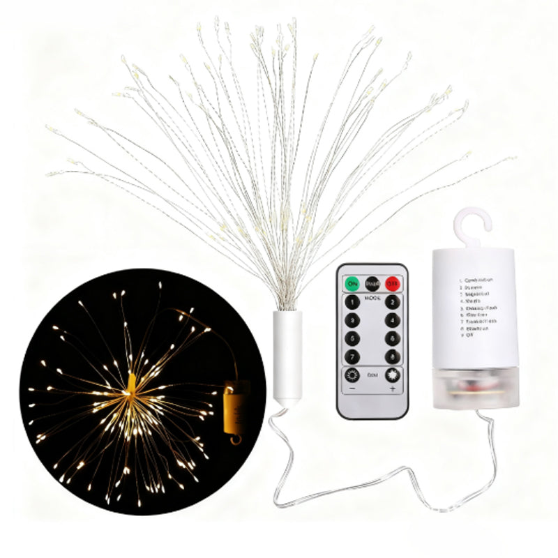 🎆50 % DE RÉDUCTION💡Guirlande lumineuse LED en fil de cuivre effet feux d'artifice – Fil de cuivre flexible, lumière chaude et éclairage décoratif pour vos fêtes✨