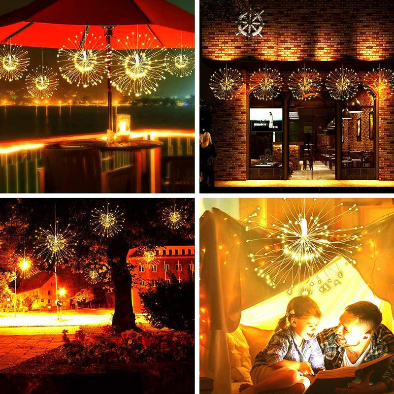 🎆50 % DE RÉDUCTION💡Guirlande lumineuse LED en fil de cuivre effet feux d'artifice – Fil de cuivre flexible, lumière chaude et éclairage décoratif pour vos fêtes✨