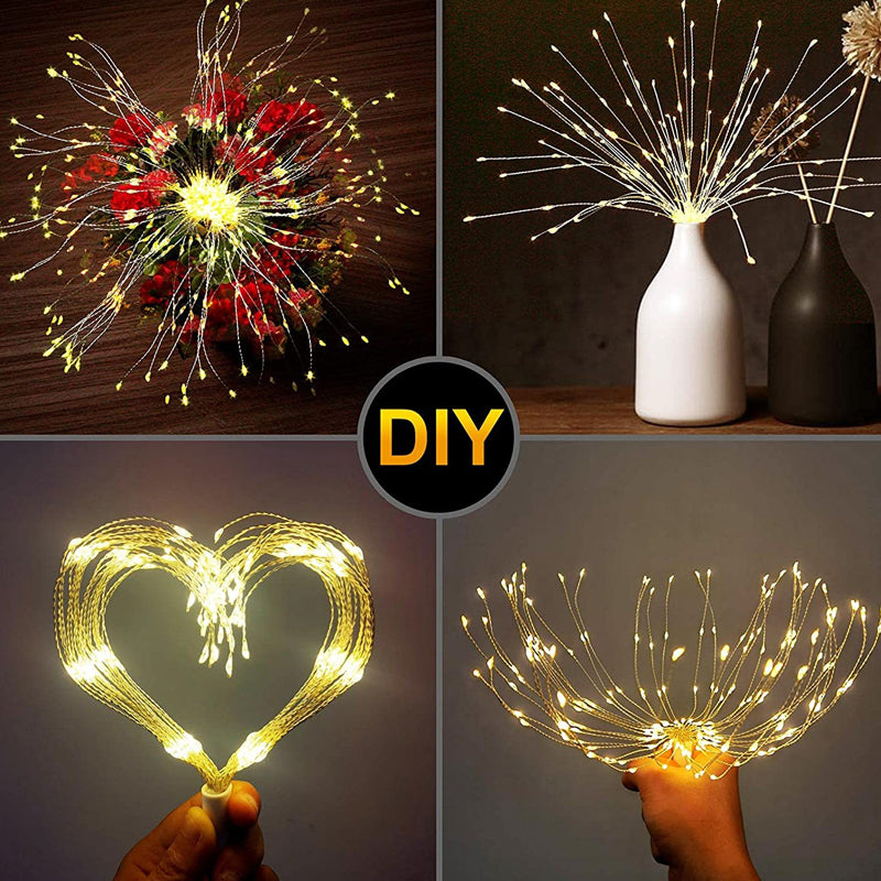 🎆50 % DE RÉDUCTION💡Guirlande lumineuse LED en fil de cuivre effet feux d'artifice – Fil de cuivre flexible, lumière chaude et éclairage décoratif pour vos fêtes✨