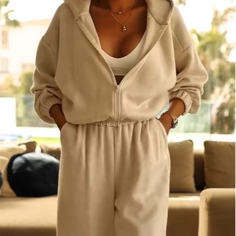 ⏳50 % de réduction pour une durée limitée⏰Combinaison décontractée à capuche pour femme👚👖