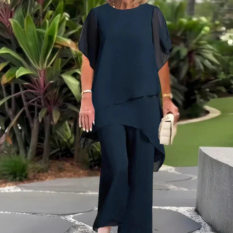📢📢50 % DE RÉDUCTION !!⏰Top Asymétrique & Pantalon Large – La Tendance qui Allonge la Silhouette 🌸👗