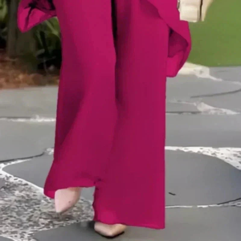 📢📢50 % DE RÉDUCTION !!⏰Top Asymétrique & Pantalon Large – La Tendance qui Allonge la Silhouette 🌸👗