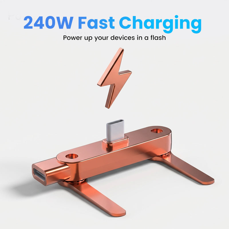 💎 50% DE RÉDUCTION ! 💎 Adaptateur de Charge Rapide 240W avec Support Téléphone Pliable à 360° – Compatible USB-C, Compact & Multifonction 🔌📱