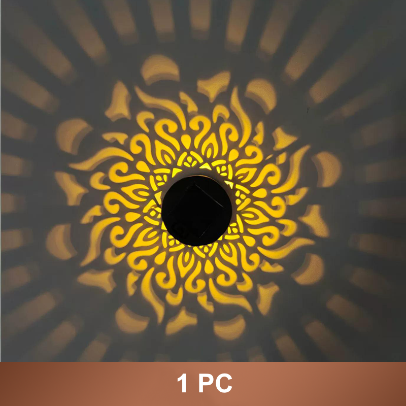 🌞 50 % DE RÉDUCTION MAINTENANT ! 🌀 Lampe solaire mandala – Projection de motifs époustouflants, design 2 en 1 pour sol et mur, étanche IP65, allumage/extinction automatique 🌿