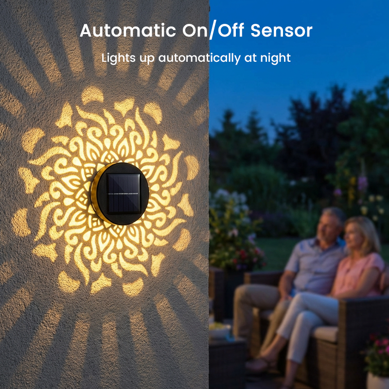 🌞 50 % DE RÉDUCTION MAINTENANT ! 🌀 Lampe solaire mandala – Projection de motifs époustouflants, design 2 en 1 pour sol et mur, étanche IP65, allumage/extinction automatique 🌿