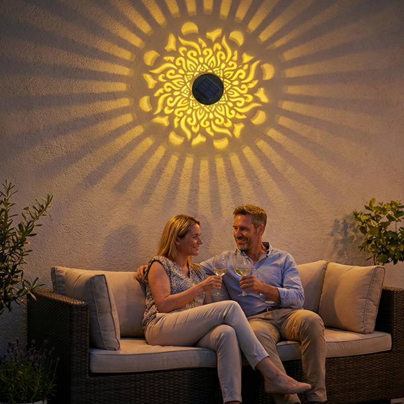 🌞 50 % DE RÉDUCTION MAINTENANT ! 🌀 Lampe solaire mandala – Projection de motifs époustouflants, design 2 en 1 pour sol et mur, étanche IP65, allumage/extinction automatique 🌿