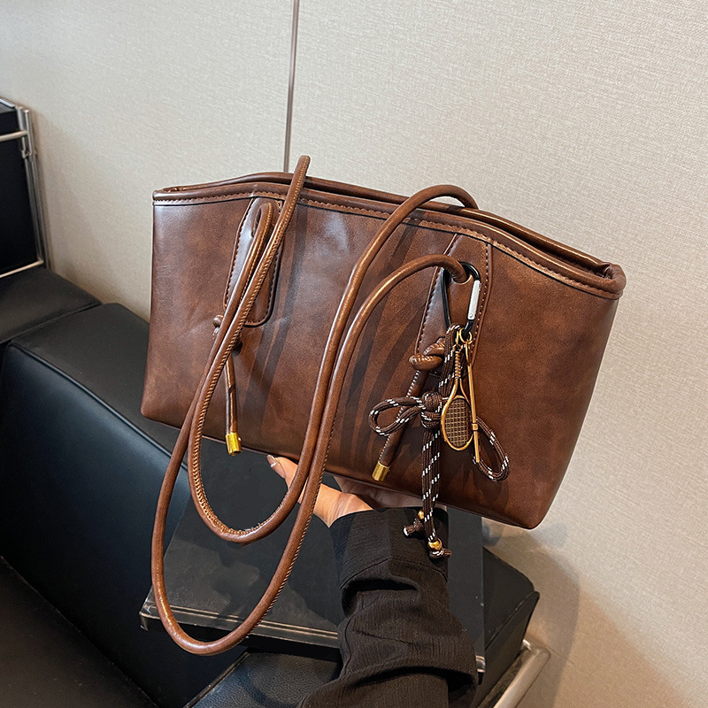 Sac d’épaule vintage en cuir PU pour femme