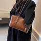 Sac d’épaule vintage en cuir PU pour femme