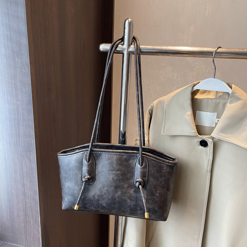Sac d’épaule vintage en cuir PU pour femme