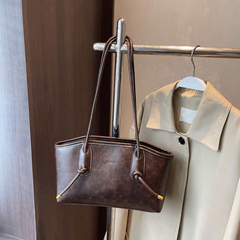 Sac d’épaule vintage en cuir PU pour femme