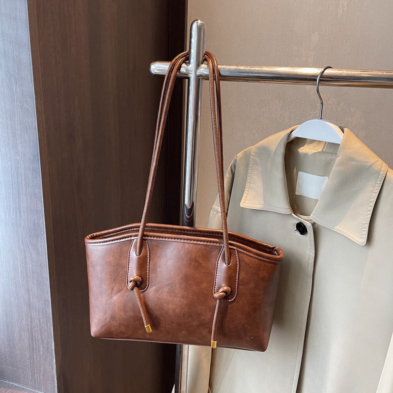 Sac d’épaule vintage en cuir PU pour femme