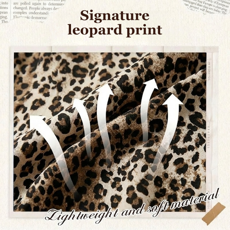 👚50 % DE RÉDUCTION🐆Chemisier femme imprimé léopard et empiècements en résille contrastants – Manches longues, coupe ajustée, idéal pour le bureau et les soirées✨