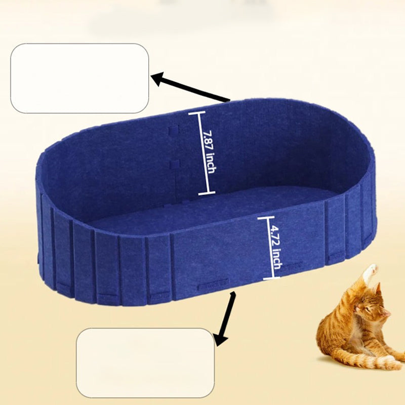 Lit pour Chat Multifonction en Feutre avec Tapis Griffoir