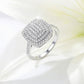 💎 50% DE RÉDUCTION ! 💎 Bague Carrée Double Halo Brillante pour Femme – Finition Or, Micro-Pavé Éclatant & Confort Ergonomique (Tailles 6–10) 🌟💍