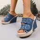 💎 50% DE RÉDUCTION ! 💎 Sandales à Plateforme en Denim – Talon 10 cm, Semelle Antidérapante & Boucle de Ceinture (Tailles 35–43) 👠👖