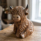 💎 50% DE RÉDUCTION ! 💎 Veilleuse Mignonne Vache Highland – Résine Artisanale, Lueur Ambrée & Décor Rustique (2 Tailles) 🐄🌙