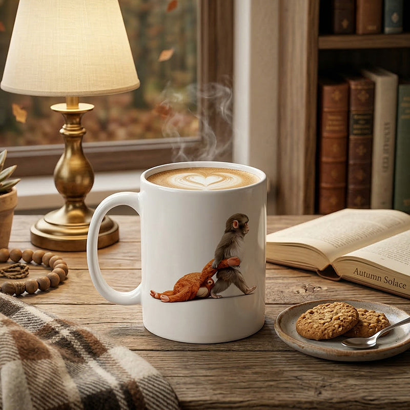Mug en céramique singe amusant – Cadeau humoristique