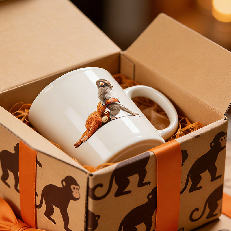 Mug en céramique singe amusant – Cadeau humoristique