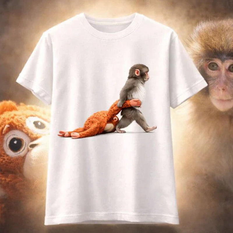 Haut à manches courtes imprimé animalier fantaisie