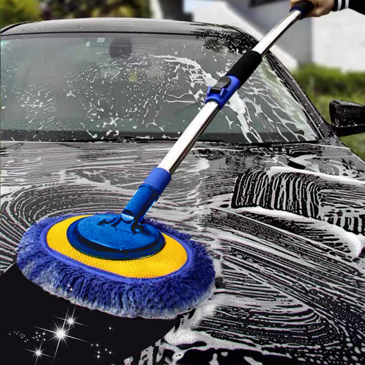 🚗50% DE RÉDUCTION🧽Balai de lavage de voiture télescopique robuste en aluminium – réglable en 3 étapes, respectueux du dos et sans rayures✨