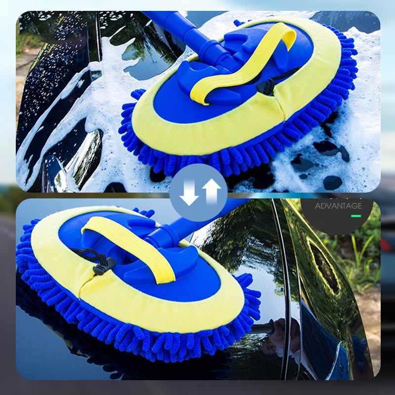 🚗50% DE RÉDUCTION🧽Balai de lavage de voiture télescopique robuste en aluminium – réglable en 3 étapes, respectueux du dos et sans rayures✨