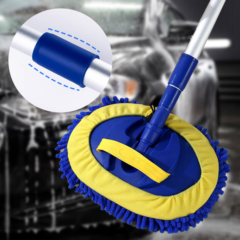 🚗50% DE RÉDUCTION🧽Balai de lavage de voiture télescopique robuste en aluminium – réglable en 3 étapes, respectueux du dos et sans rayures✨