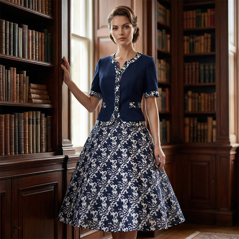 🔥50% DE RÉDUCTION – TEMPS LIMITÉ💎 Elegant Floral Print A-Line Dres