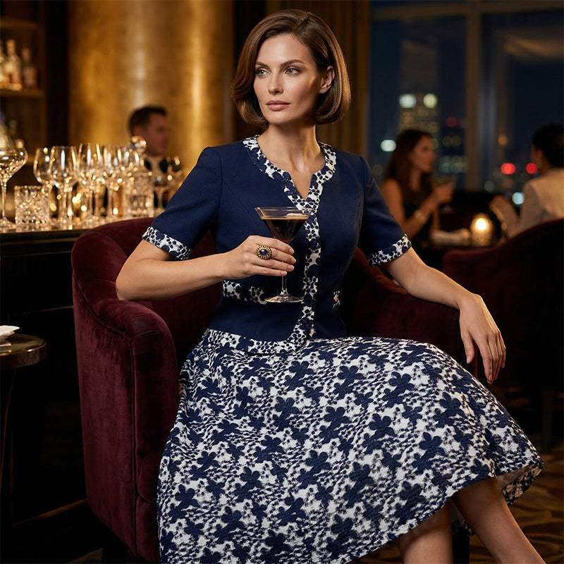 🔥50% DE RÉDUCTION – TEMPS LIMITÉ💎 Elegant Floral Print A-Line Dres