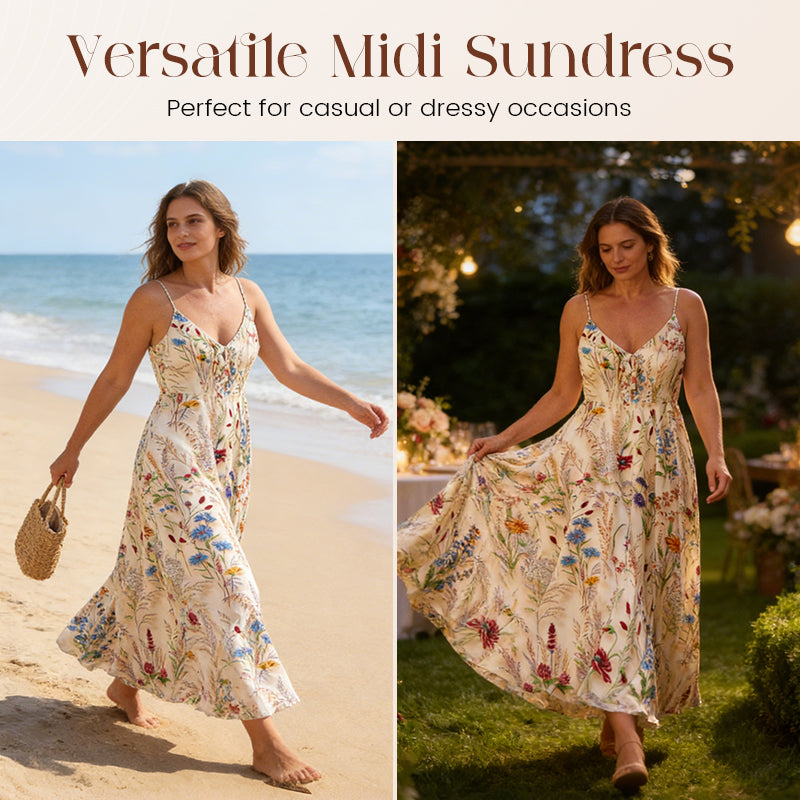 💎 50% SUR LA ROBE MIDI FLORALE ! 💎 Grande Taille, Silhouette A & Tissu Léger pour Été