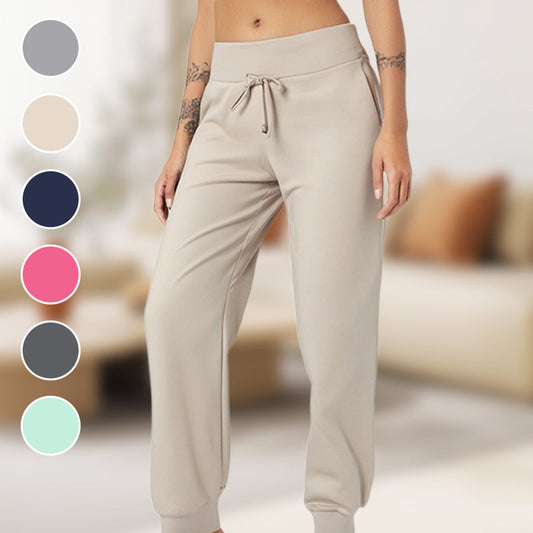 🛒Pantalon de Jogging 3/4 Taille Haute - Coupe Ajustée avec Cordon de Serrage & Poches