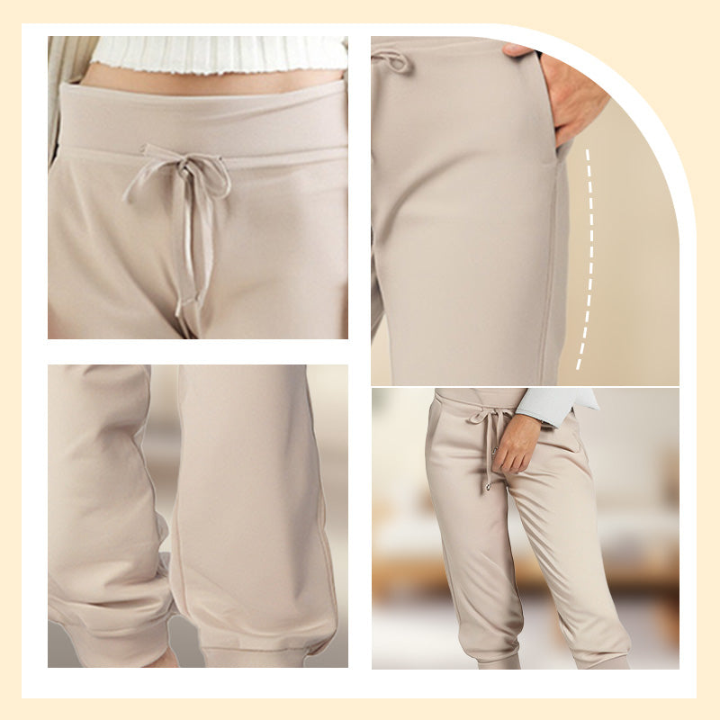 🛒Pantalon de Jogging 3/4 Taille Haute - Coupe Ajustée avec Cordon de Serrage & Poches