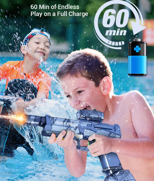 💎50% SUR LE PISTOLET À EAU ! 💎 Portée 10M, Réservoir 434cc & Double Batterie pour des Batailles d'Eau Épiques