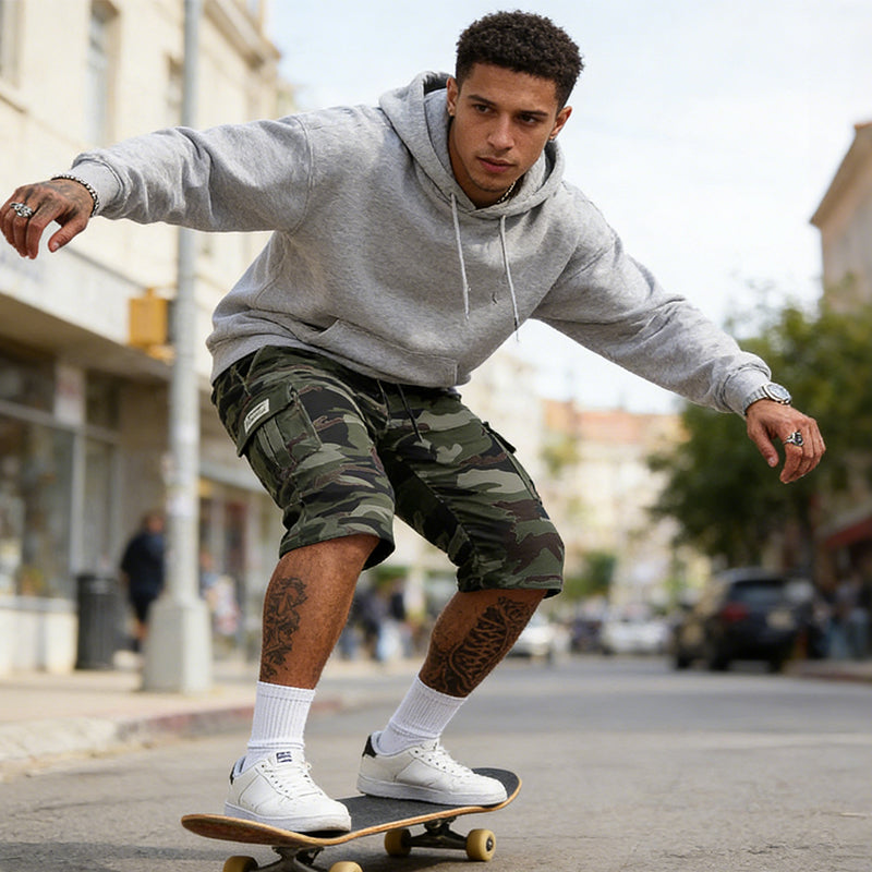 Short cargo camouflage pour homme