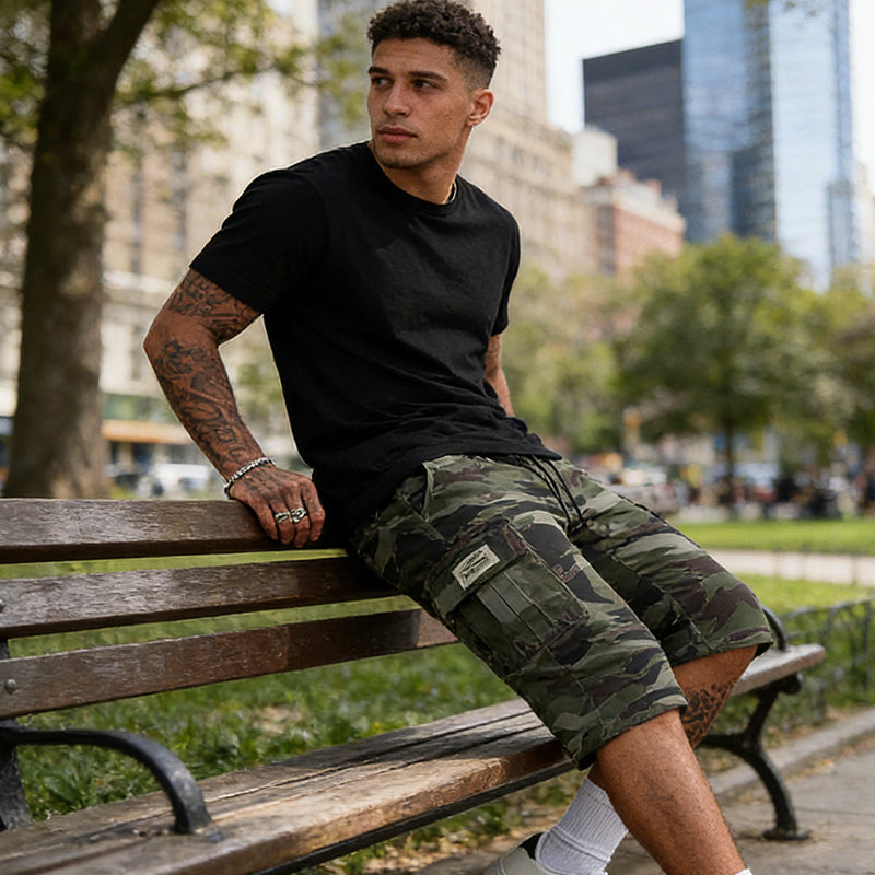 Short cargo camouflage pour homme