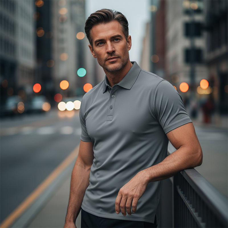 👔 50% DE RÉDUCTION 🏃‍♂️ Ensemble sport-shirt infroissable – Tissu technique respirant & coupe moderne – Polyvalent pour le sport, le bureau ou le quotidien – confort et style sans effort ✨⏰