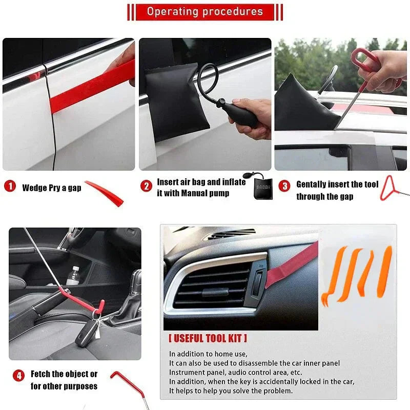 💎50% KIT OUTILS AUTO PRO ! 💎 Pince 170cm, Airbag & Cales Anti-Rayures pour Urgences