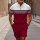 🔥50 % DE RÉDUCTION🔥Ensemble chemise et short à col zippé pour homme
