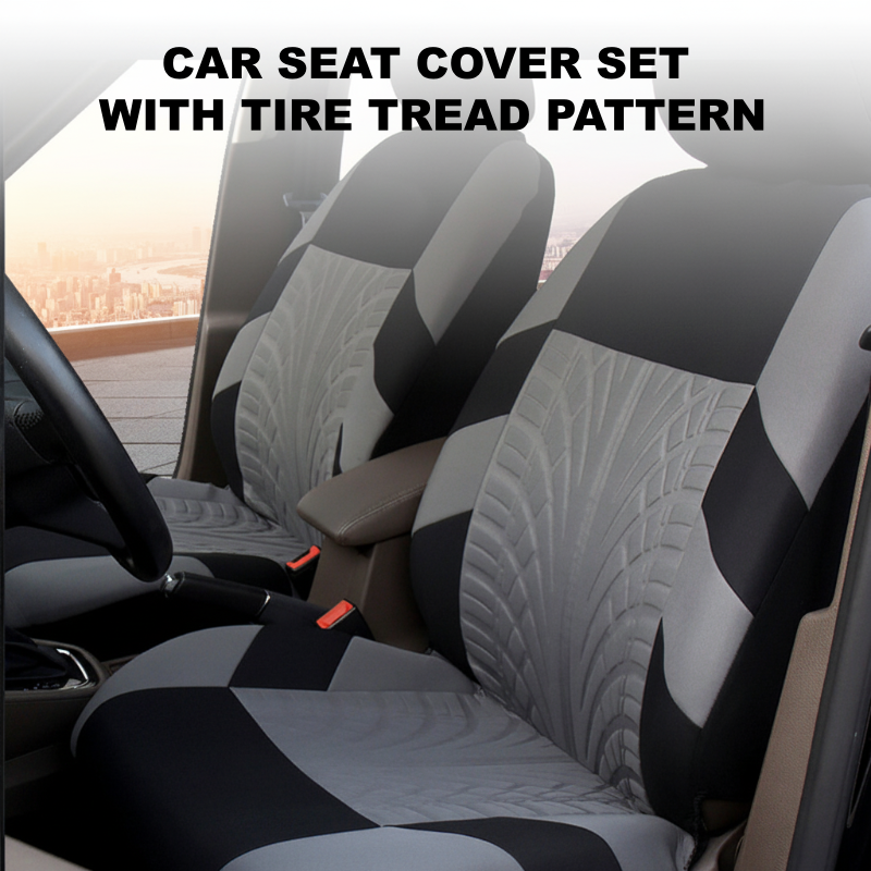 🚗 -50% ! 🛞 Kit de Housses de Siège Auto Motif Bande de Roulement – Polyester – Respirant & Universel pour Voiture, Camion et SUV – 2 ou 5 Places 🧵