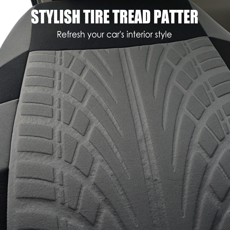 🚗 -50% ! 🛞 Kit de Housses de Siège Auto Motif Bande de Roulement – Polyester – Respirant & Universel pour Voiture, Camion et SUV – 2 ou 5 Places 🧵